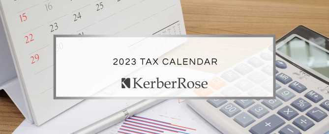 2023 Tax Calendar